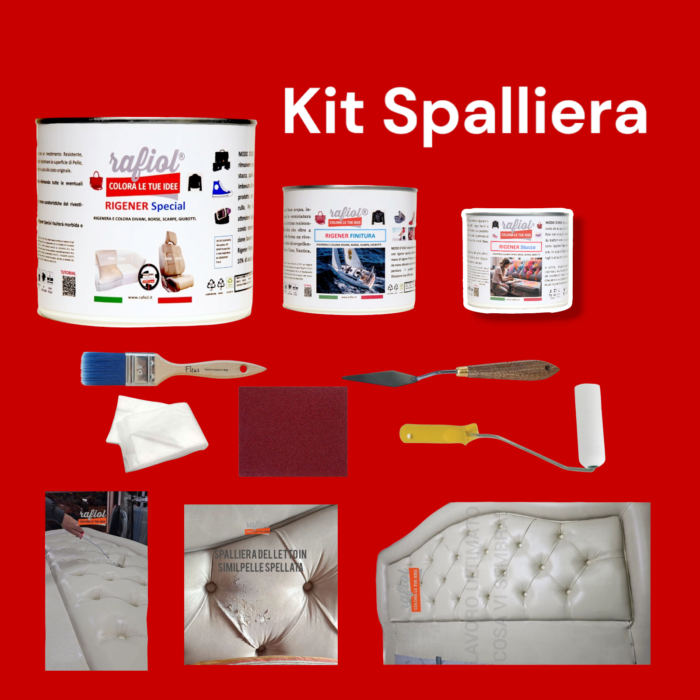 Rigener Special + Finitura satinata + Stucco ml 106 + pennellessa + spatola + rullo + carta abrasiva + panno catturapolvere.